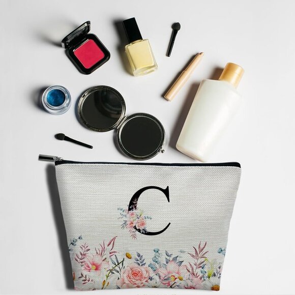 Letter Makeup Bag A-Z Personalized Makeup Bag with Initials Birthday Gifts for W - Picture 4 of 5